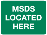FASTAID SIGN ''MSDS LOCATED HERE'' 600 X 450MM POLYPROPYLENE